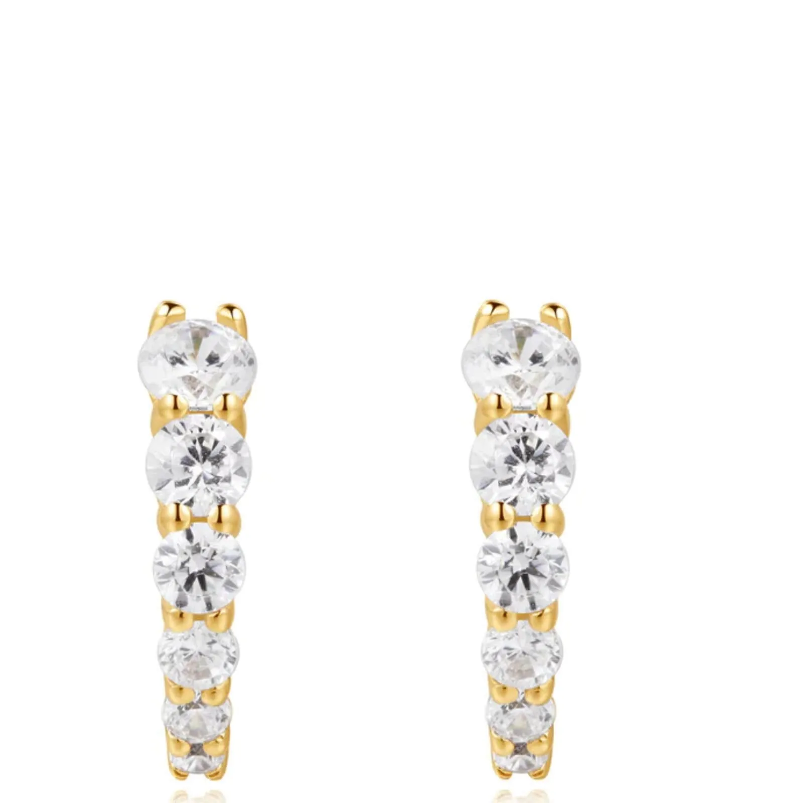 Ania Haie Dusk Divas Gold Gradient Pave Huggie Hoop Earrings