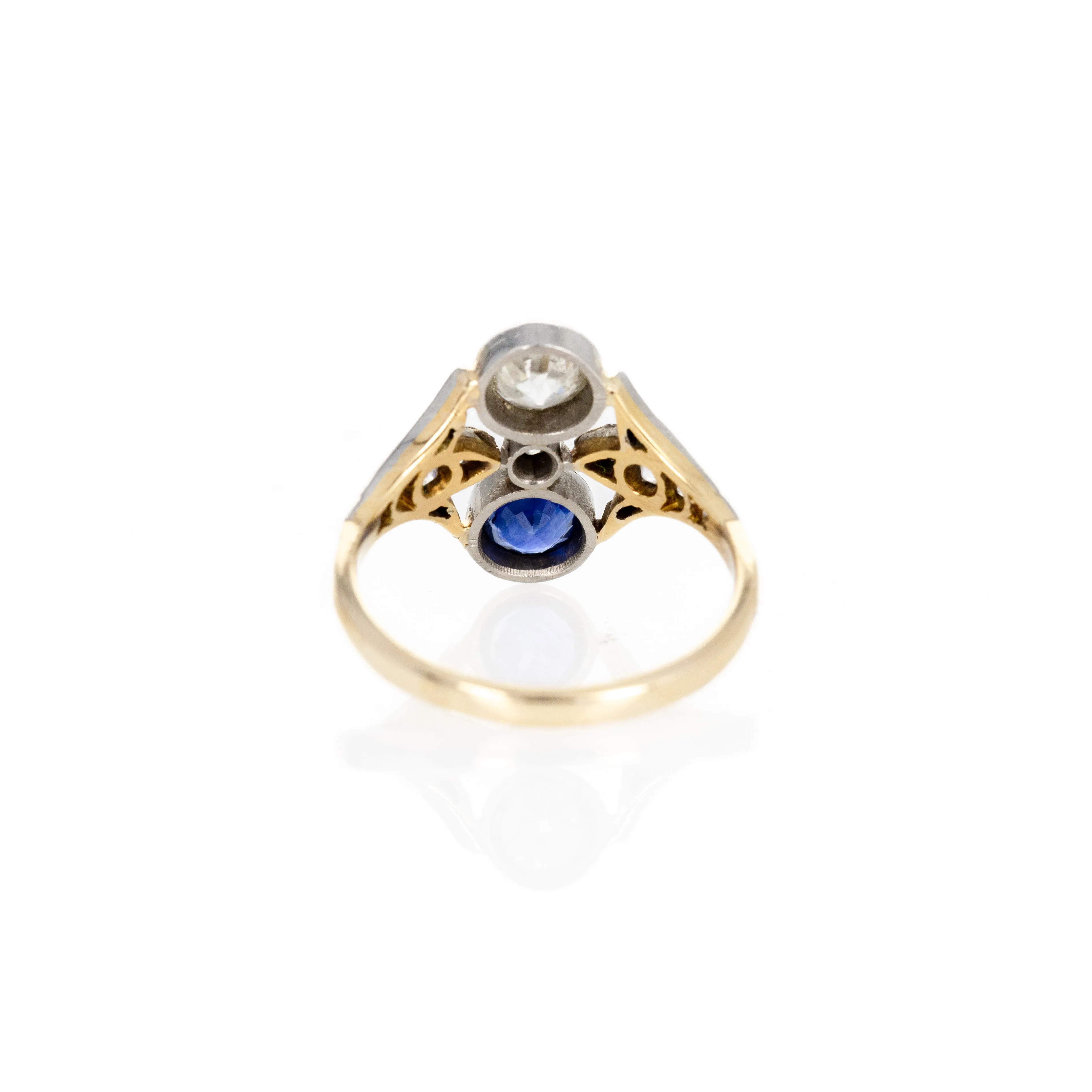 Antique Edwardian Sapphire & Diamond Toi Et Moi Ring