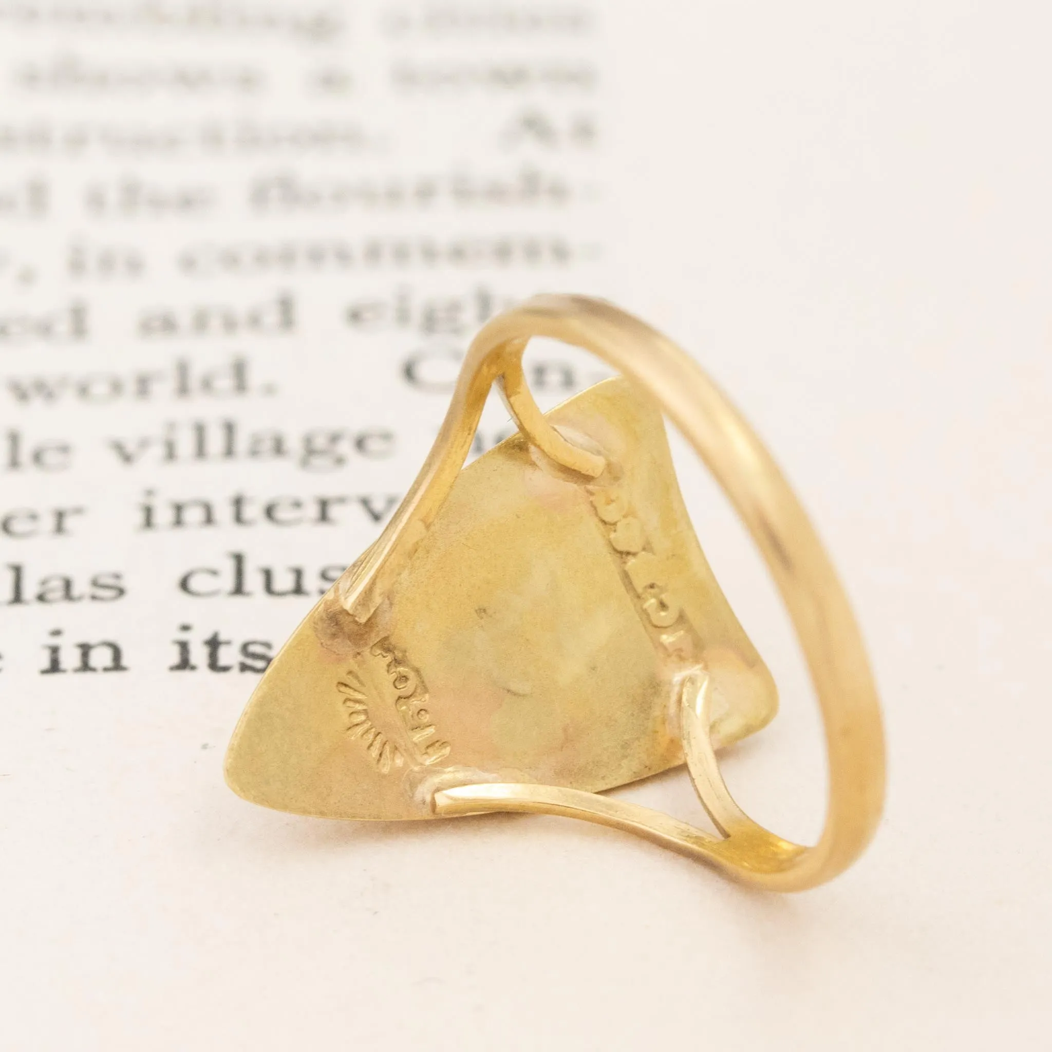 Antique Engraved Shield Conversion Ring