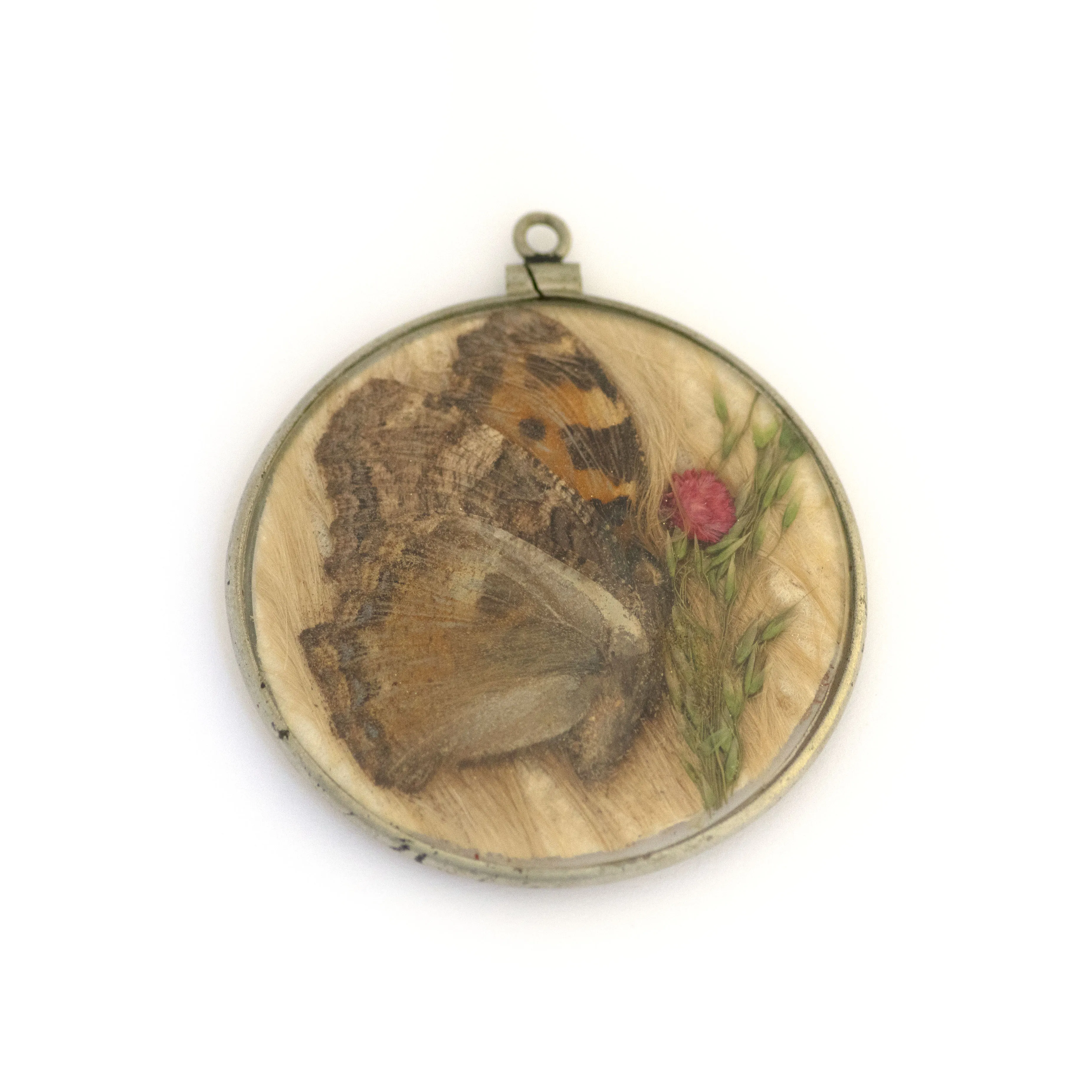 Antique Large Double Sided Butterfly Locket Pendant