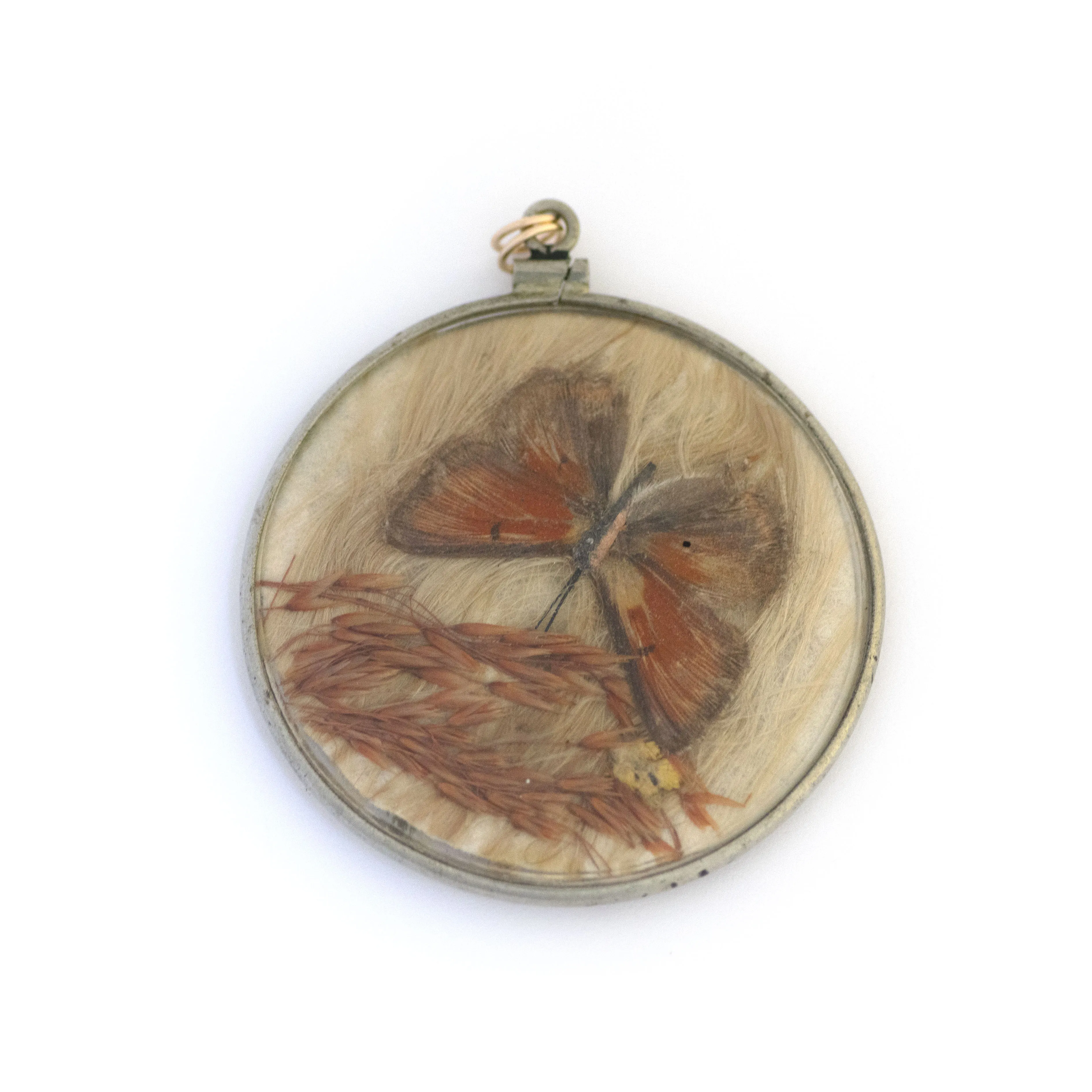 Antique Large Double Sided Butterfly Locket Pendant