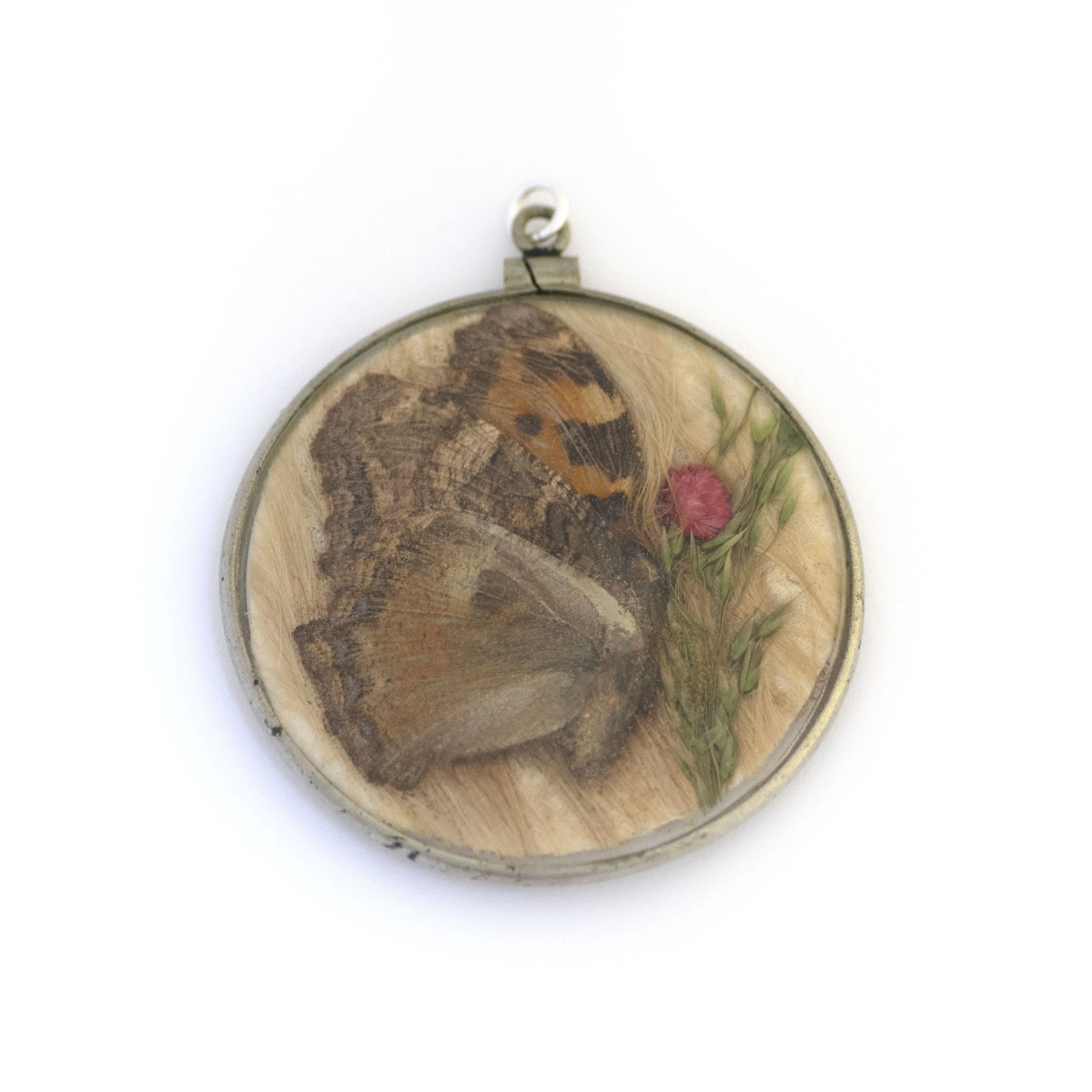 Antique Large Double Sided Butterfly Locket Pendant