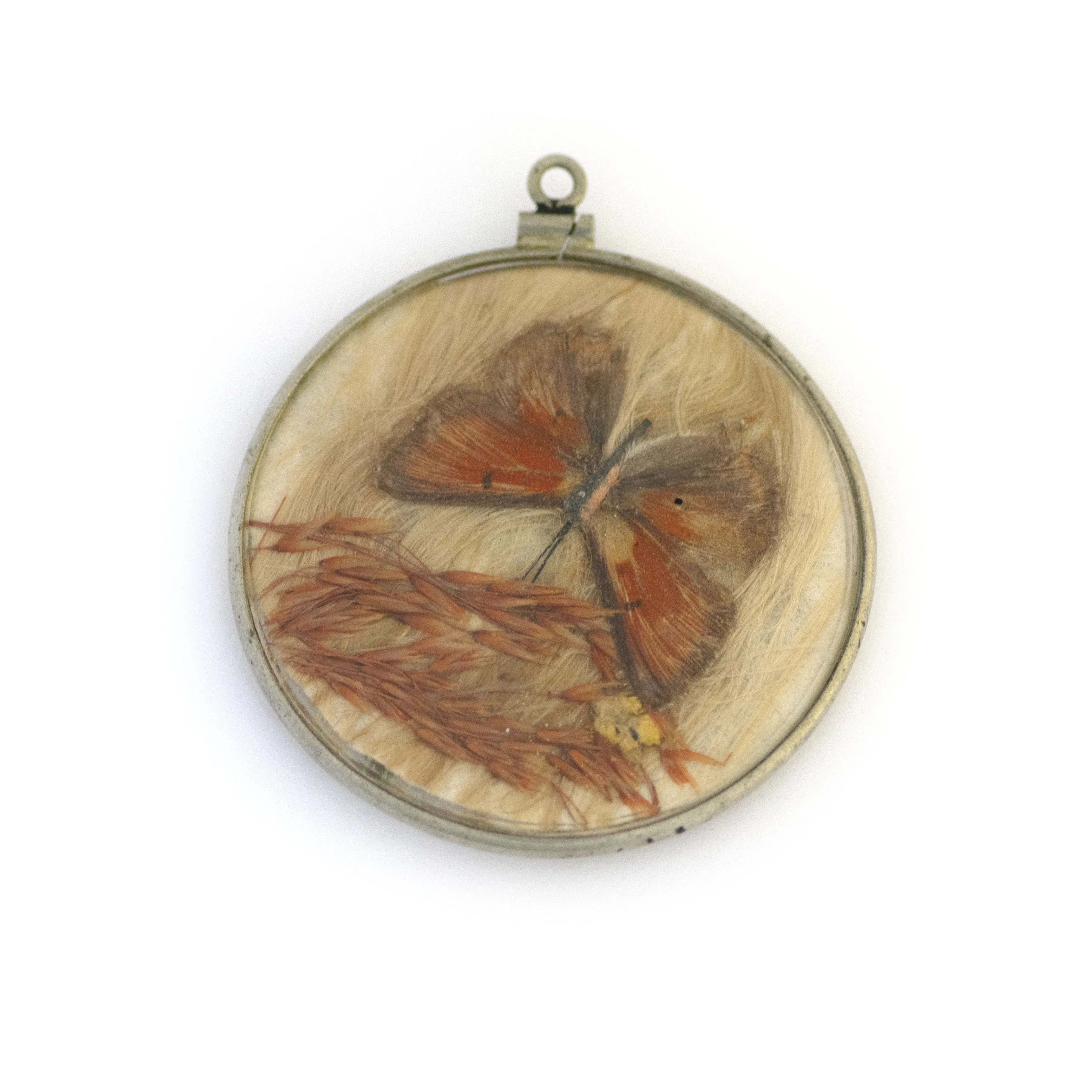 Antique Large Double Sided Butterfly Locket Pendant