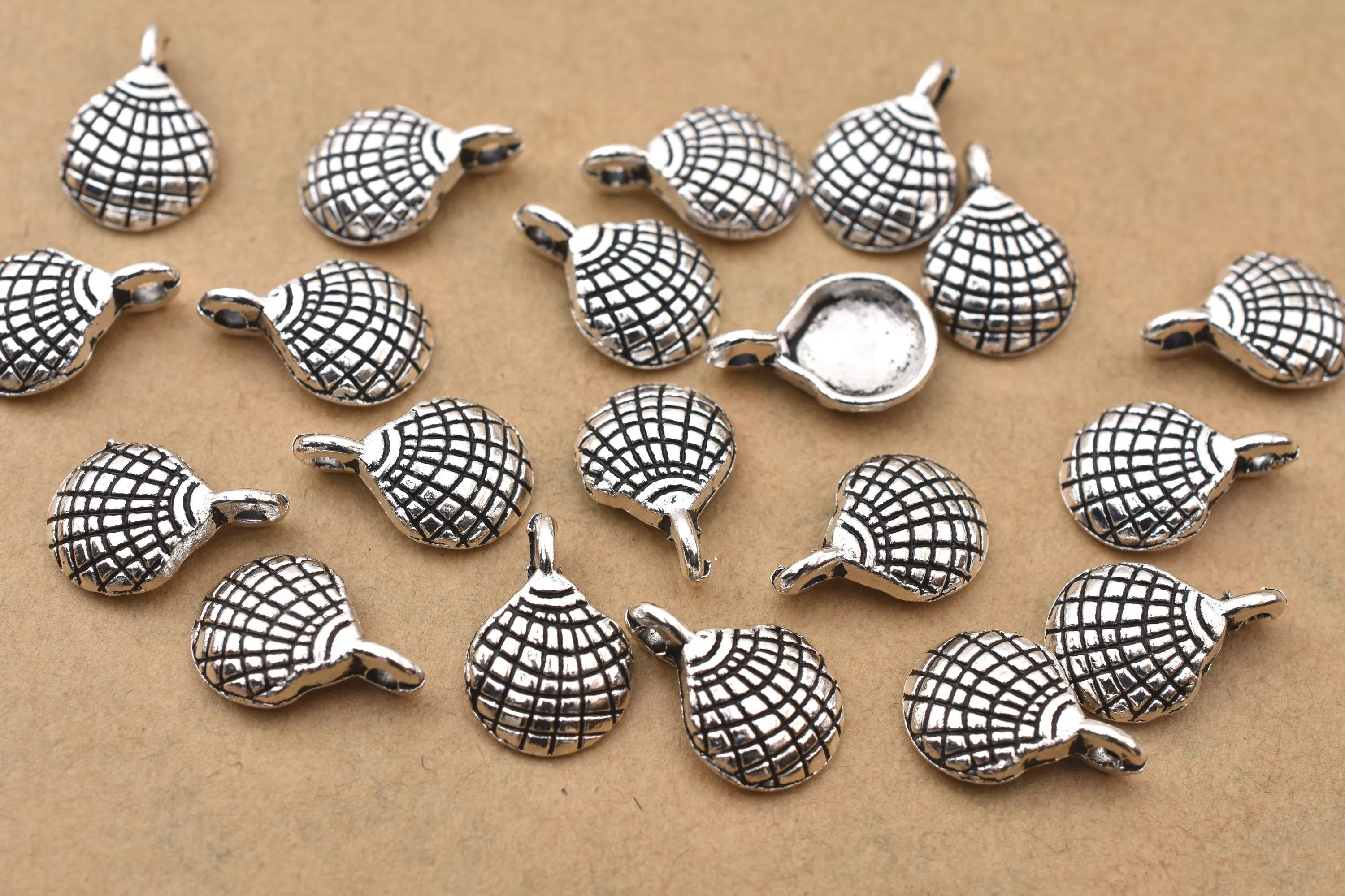 Antique Silver Plated Sea Shell Charms