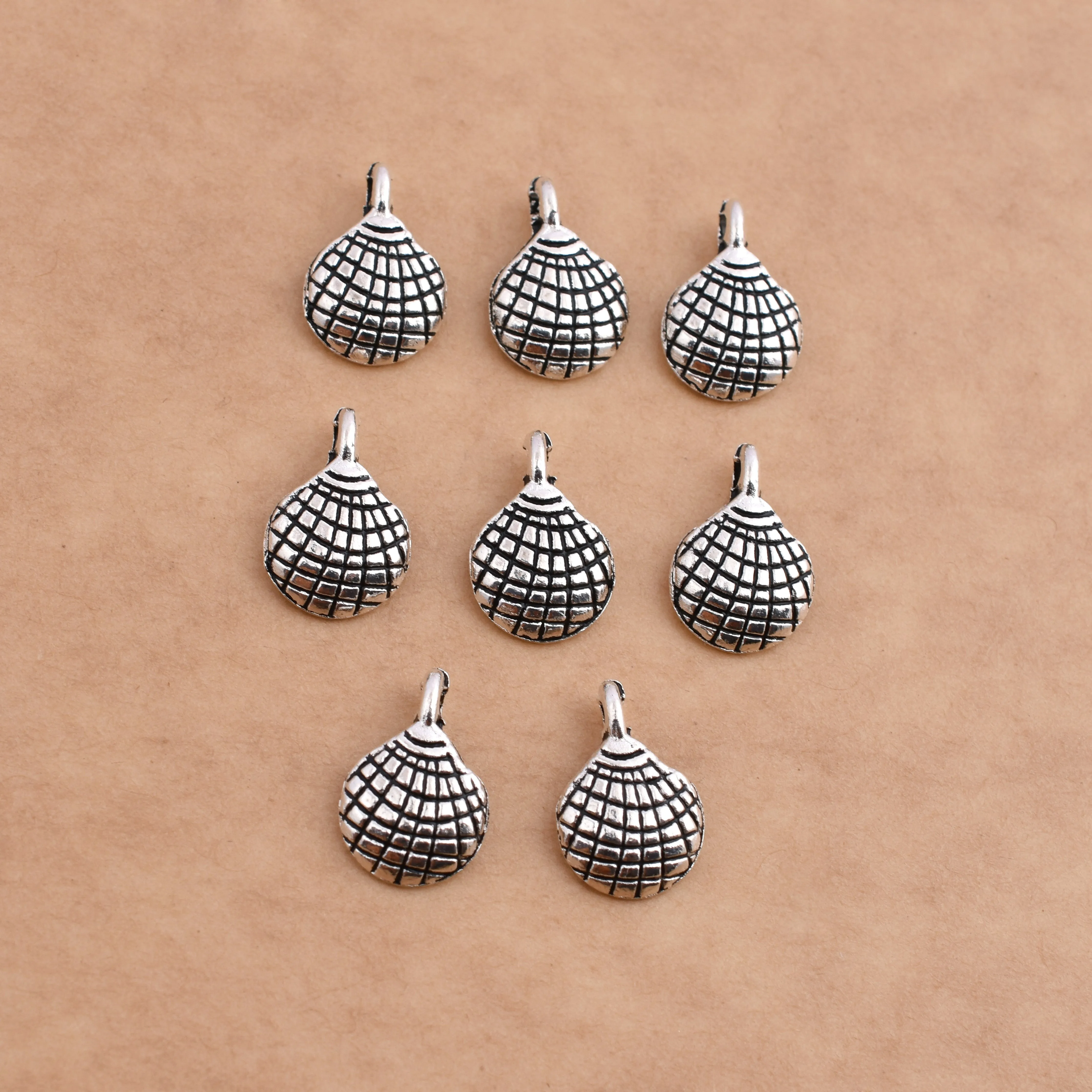 Antique Silver Plated Sea Shell Charms
