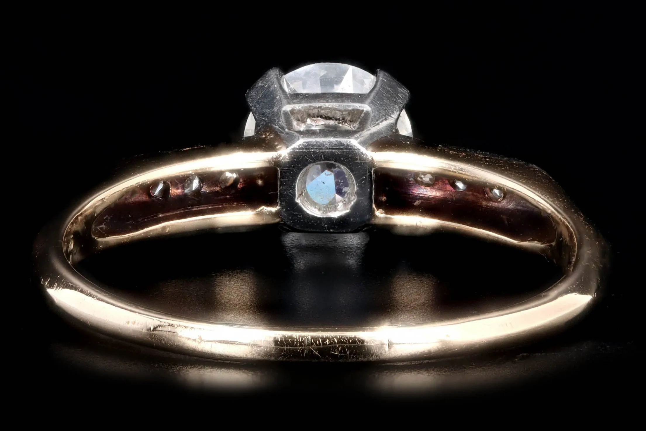 Art Deco 14K Yellow Gold .70 Carat Old European Cut Diamond Engagement Ring