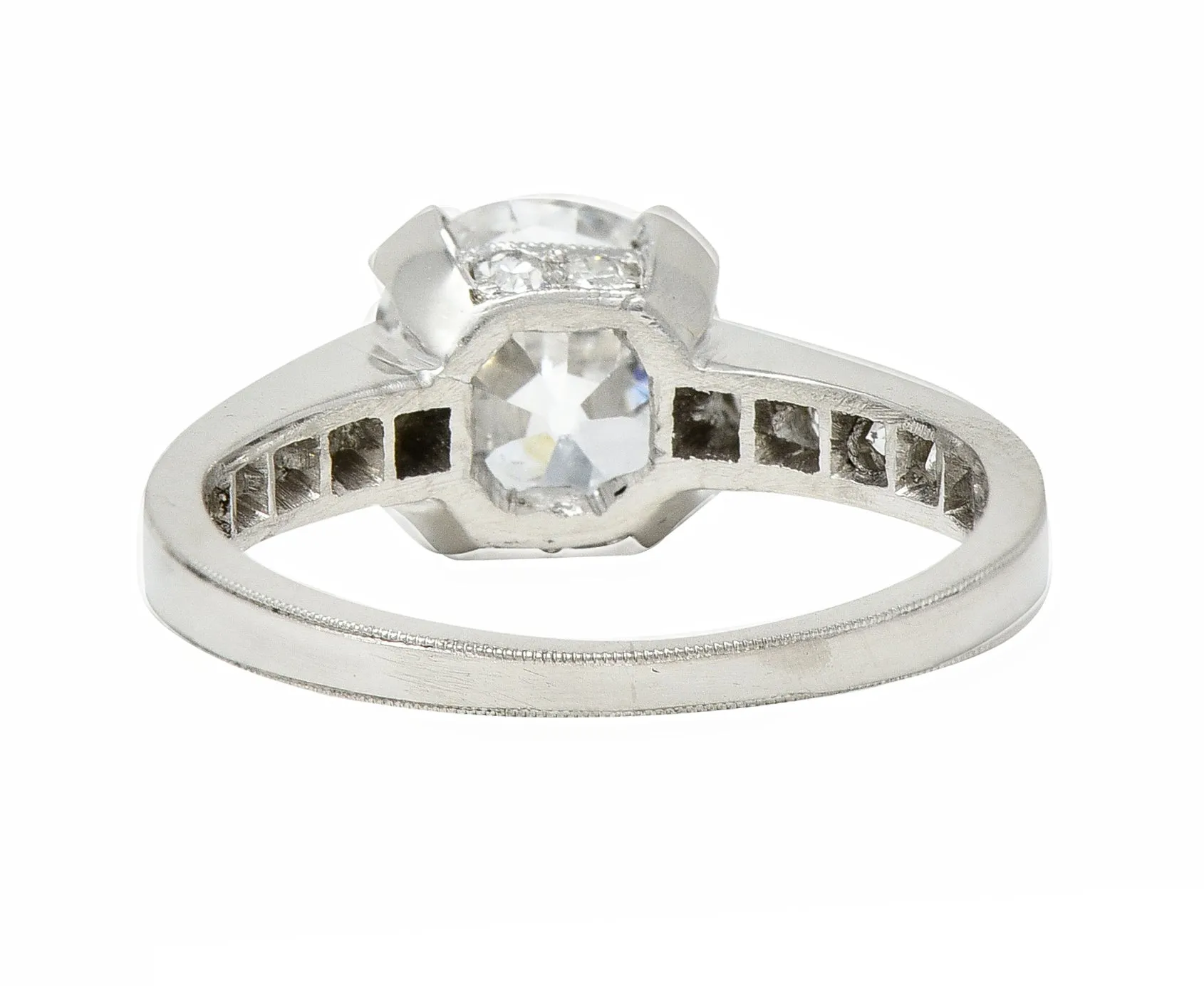 Art Deco 1.88 CTW Old European Cut Diamond Platinum Vintage Engagement Ring