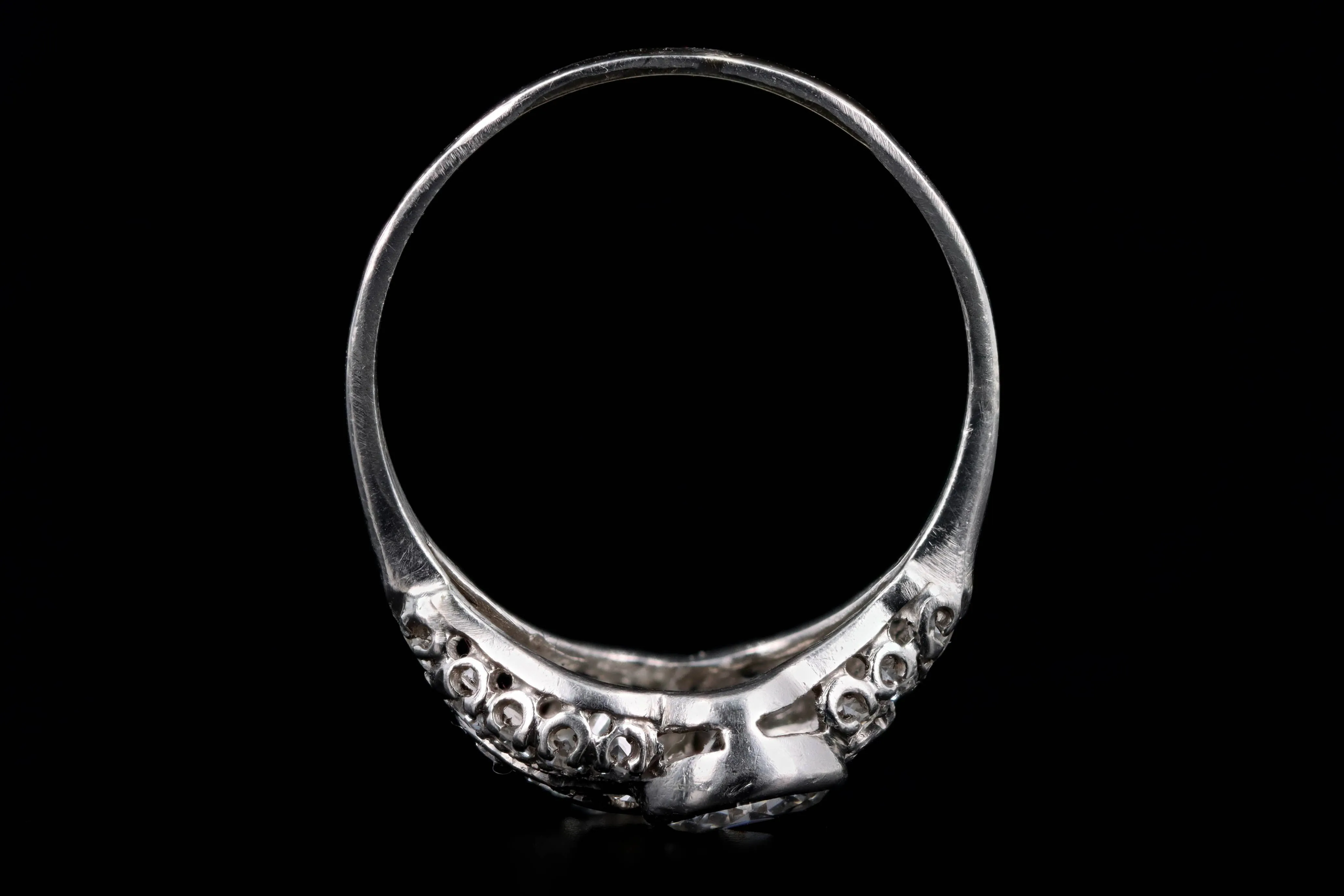 Art Deco Platinum 1.70 Carat Total Weight Diamond Two Stone Ring