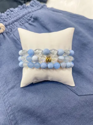 Baby Blues Stack of Bracelets // LAST ONE