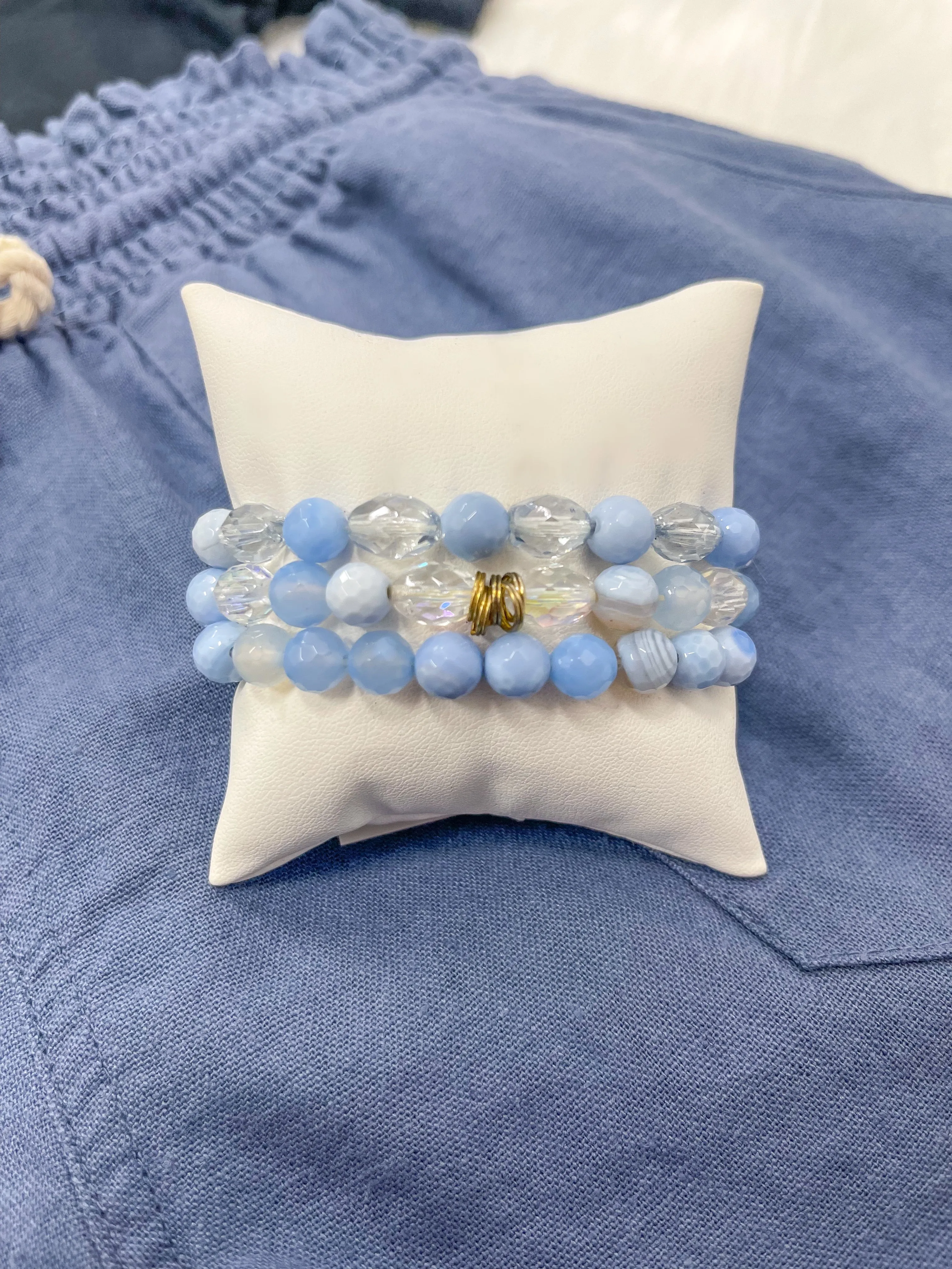Baby Blues Stack of Bracelets // LAST ONE