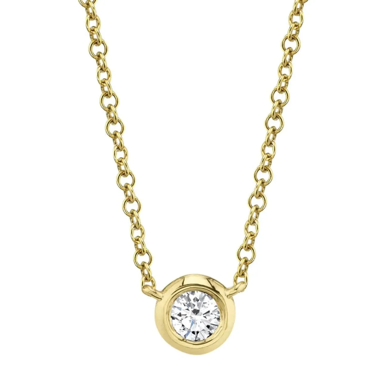 Bailey 14K Yellow Gold 0.20 ct Center Diamond Bezel Necklace