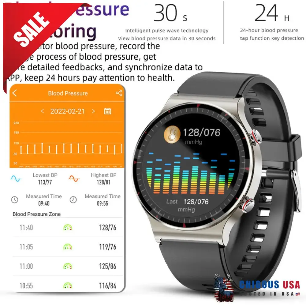 BEARSCOME CFDA ECG Blood Oxygen Heart rate Health Monitoring Smart Watch