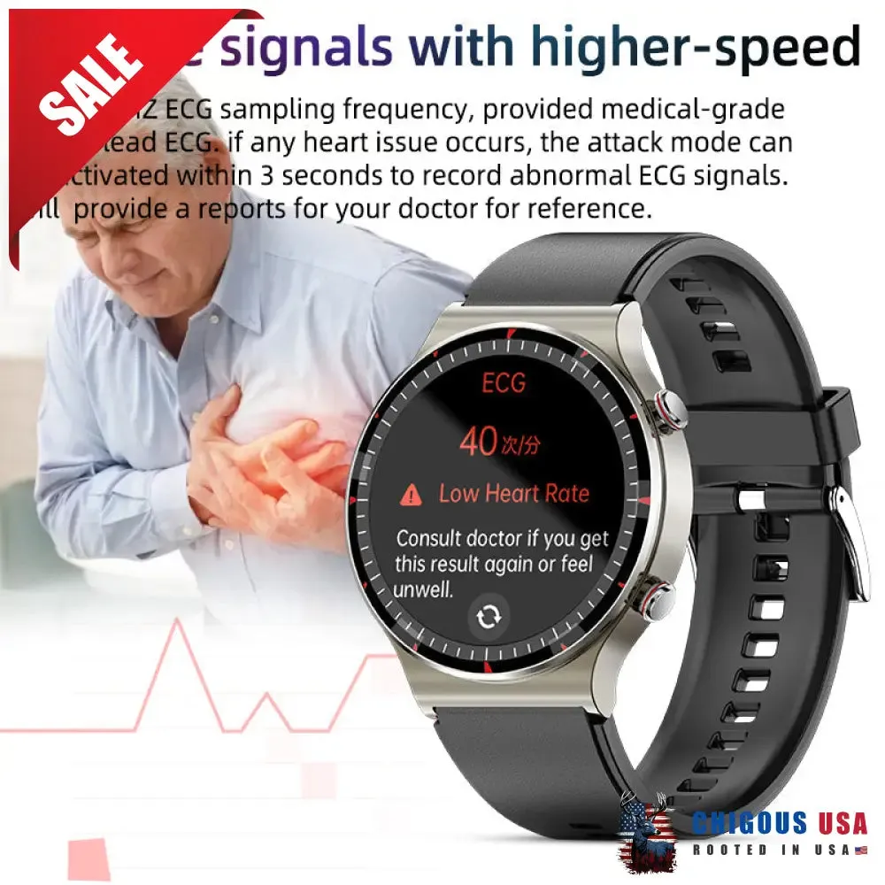 BEARSCOME CFDA ECG Blood Oxygen Heart rate Health Monitoring Smart Watch