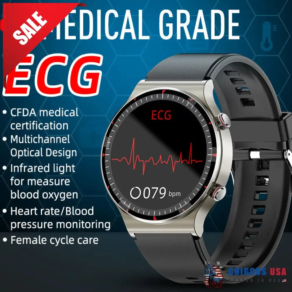 BEARSCOME CFDA ECG Blood Oxygen Heart rate Health Monitoring Smart Watch