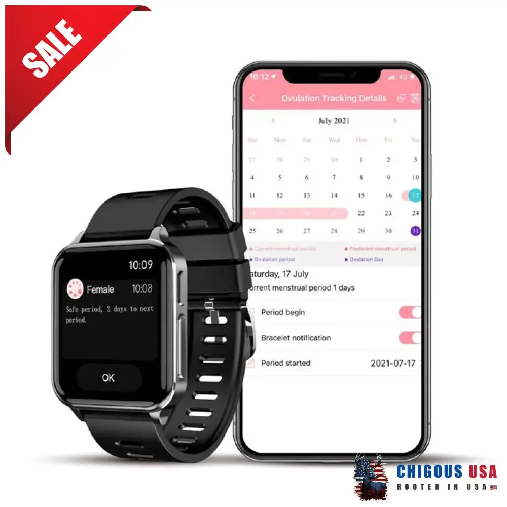 Bearscome CFDA RIG With ECG Blood Oxygen Sleep Monitoring Health Sports SmartWatch