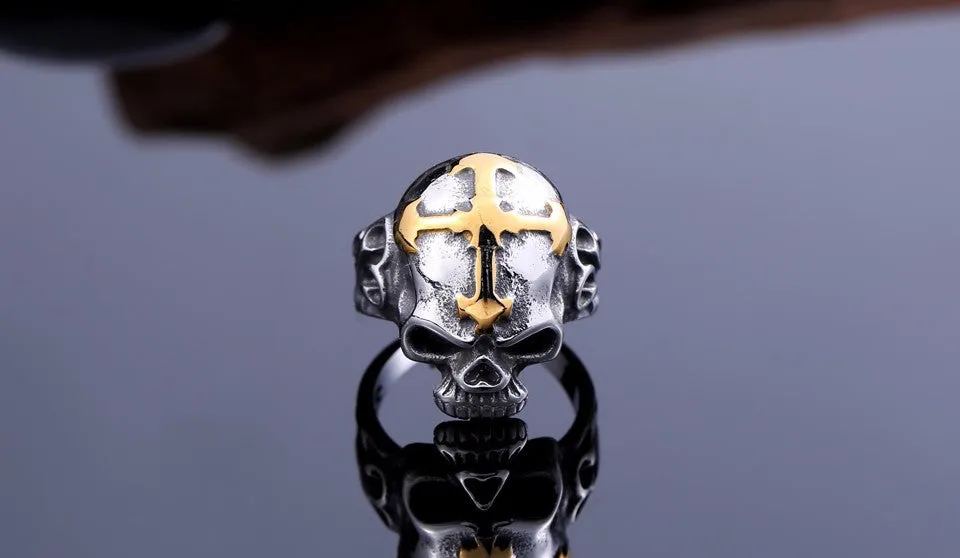 Beier new store 316L Stainless Steel ring top quality Hot sale men Punk Skull Ring Skeleton Style fashion jewelry