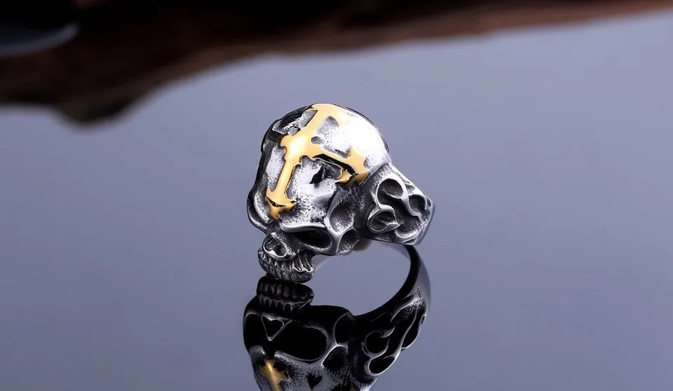 Beier new store 316L Stainless Steel ring top quality Hot sale men Punk Skull Ring Skeleton Style fashion jewelry
