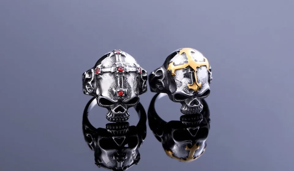 Beier new store 316L Stainless Steel ring top quality Hot sale men Punk Skull Ring Skeleton Style fashion jewelry