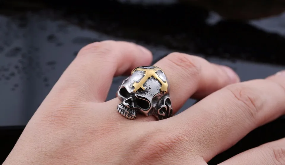Beier new store 316L Stainless Steel ring top quality Hot sale men Punk Skull Ring Skeleton Style fashion jewelry