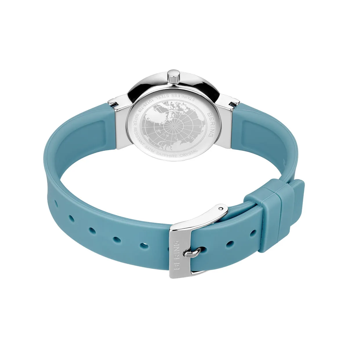 Bering Ladies Classic Blue Silicon Strap Watch