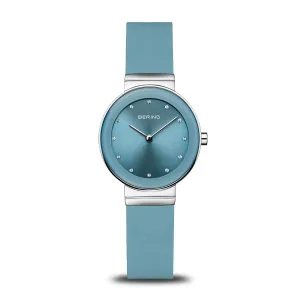 Bering Ladies Classic Blue Silicon Strap Watch
