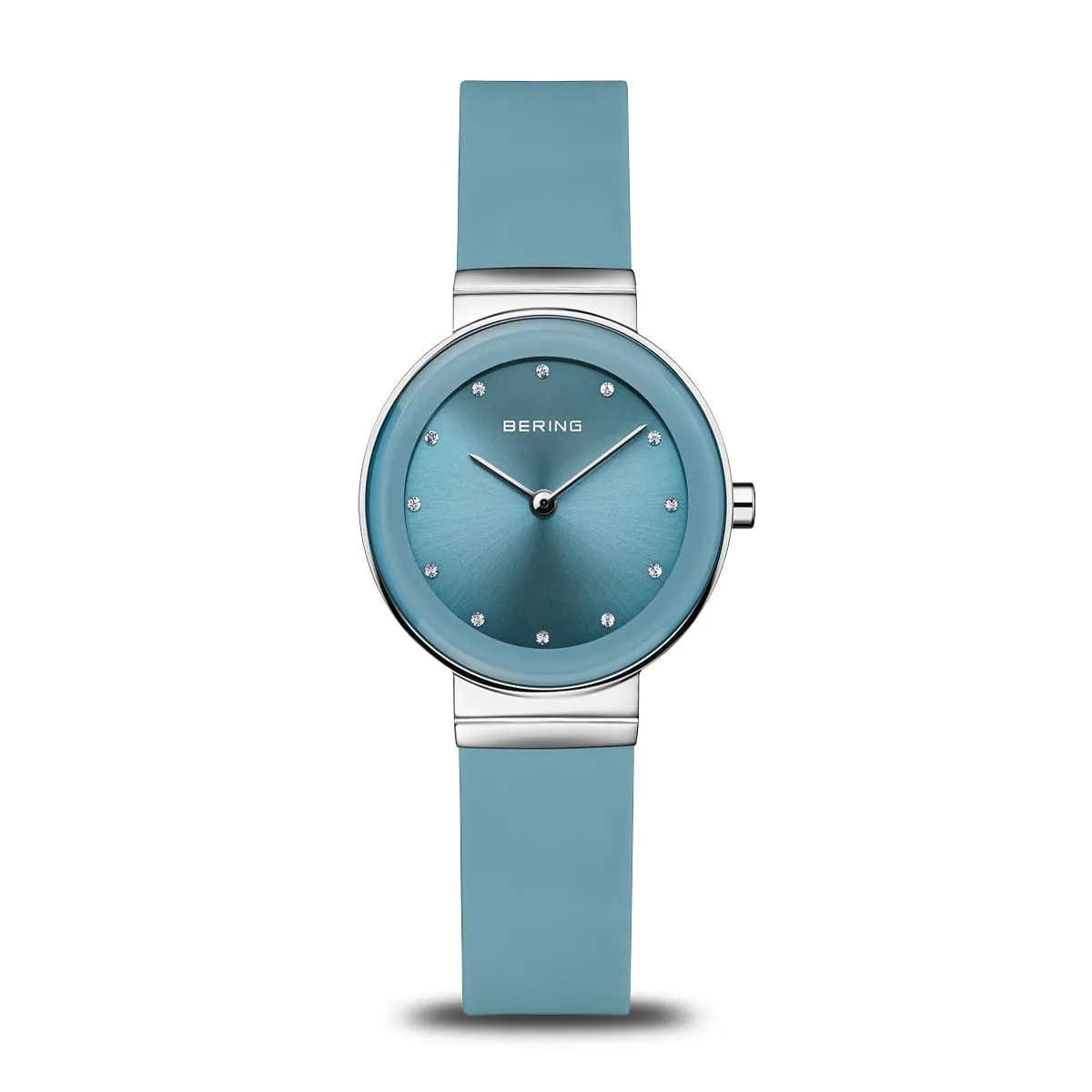 Bering Ladies Classic Blue Silicon Strap Watch