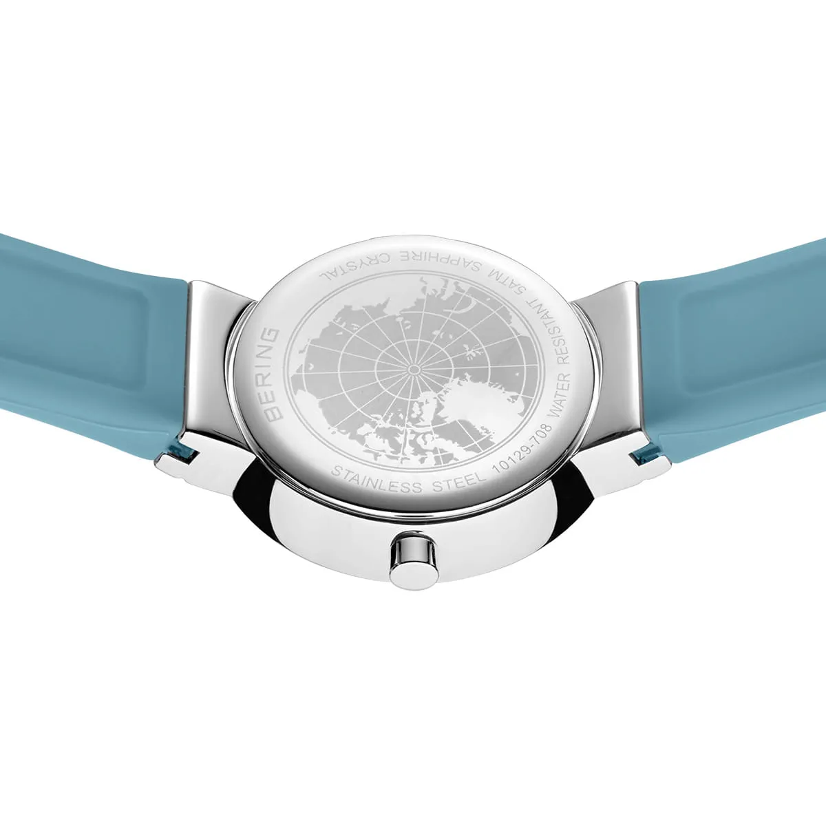 Bering Ladies Classic Blue Silicon Strap Watch