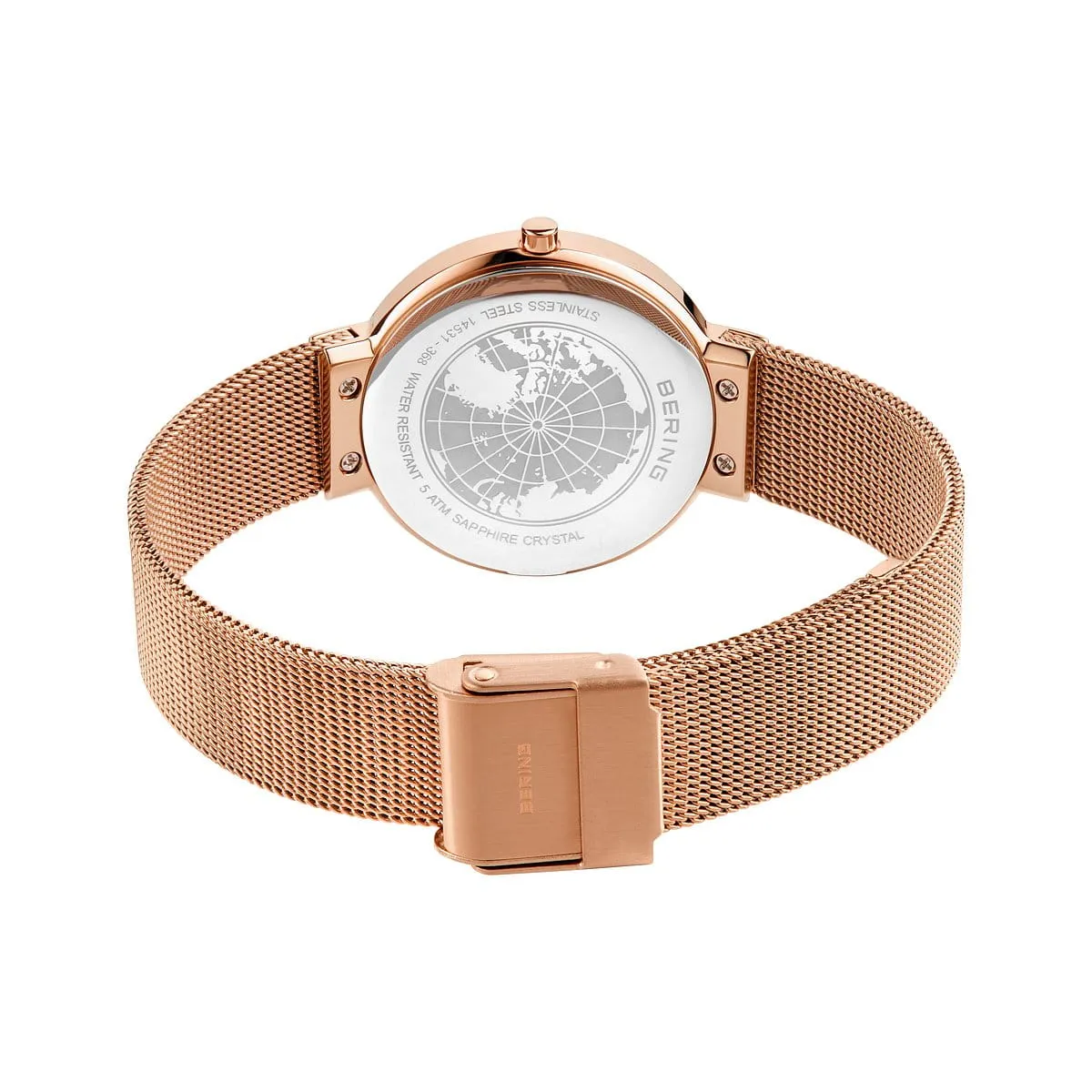 Bering Ladies Rose Gold Malachite Dial Watch