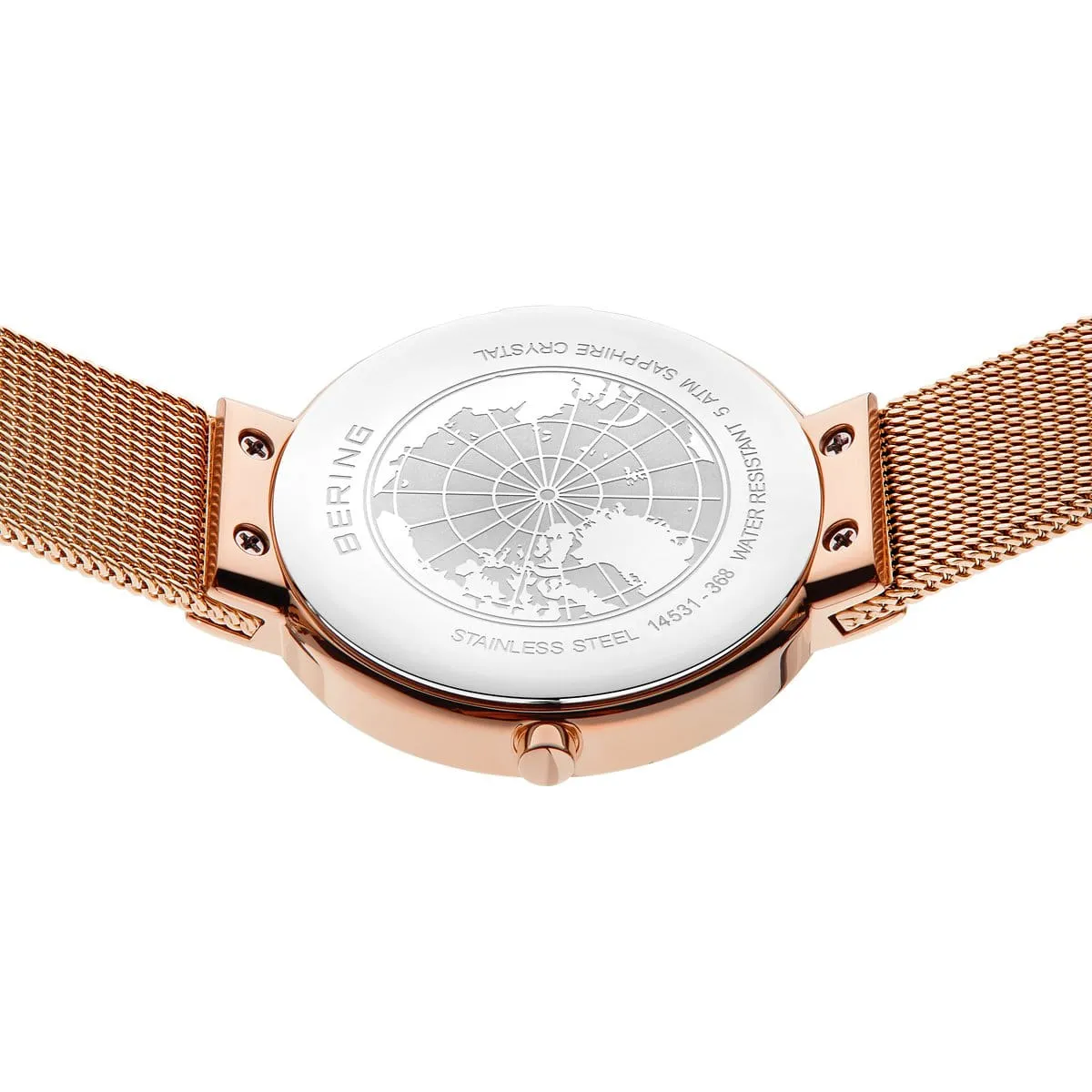 Bering Ladies Rose Gold Malachite Dial Watch