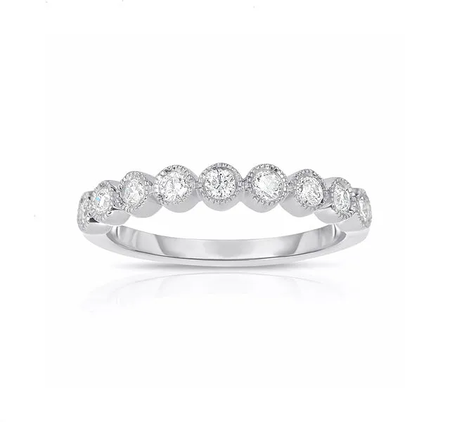 Bezel Set and Milgrain Diamond Band
