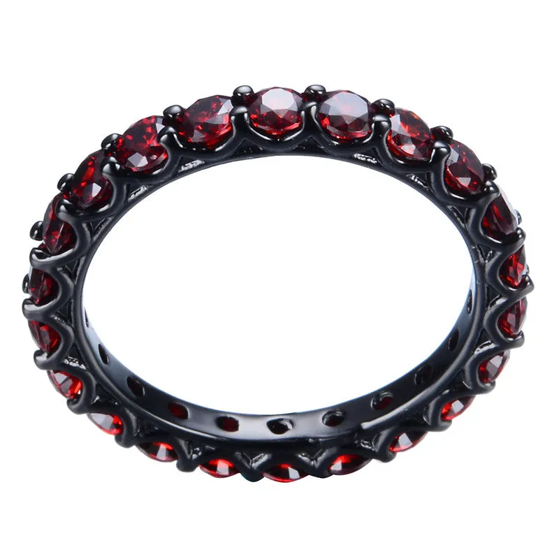 Black Gold Filled Vintage Ruby Ring
