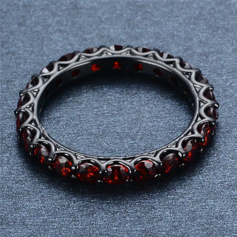 Black Gold Filled Vintage Ruby Ring
