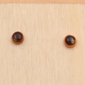 Black Moonstone Studs - Silver or Copper Setting