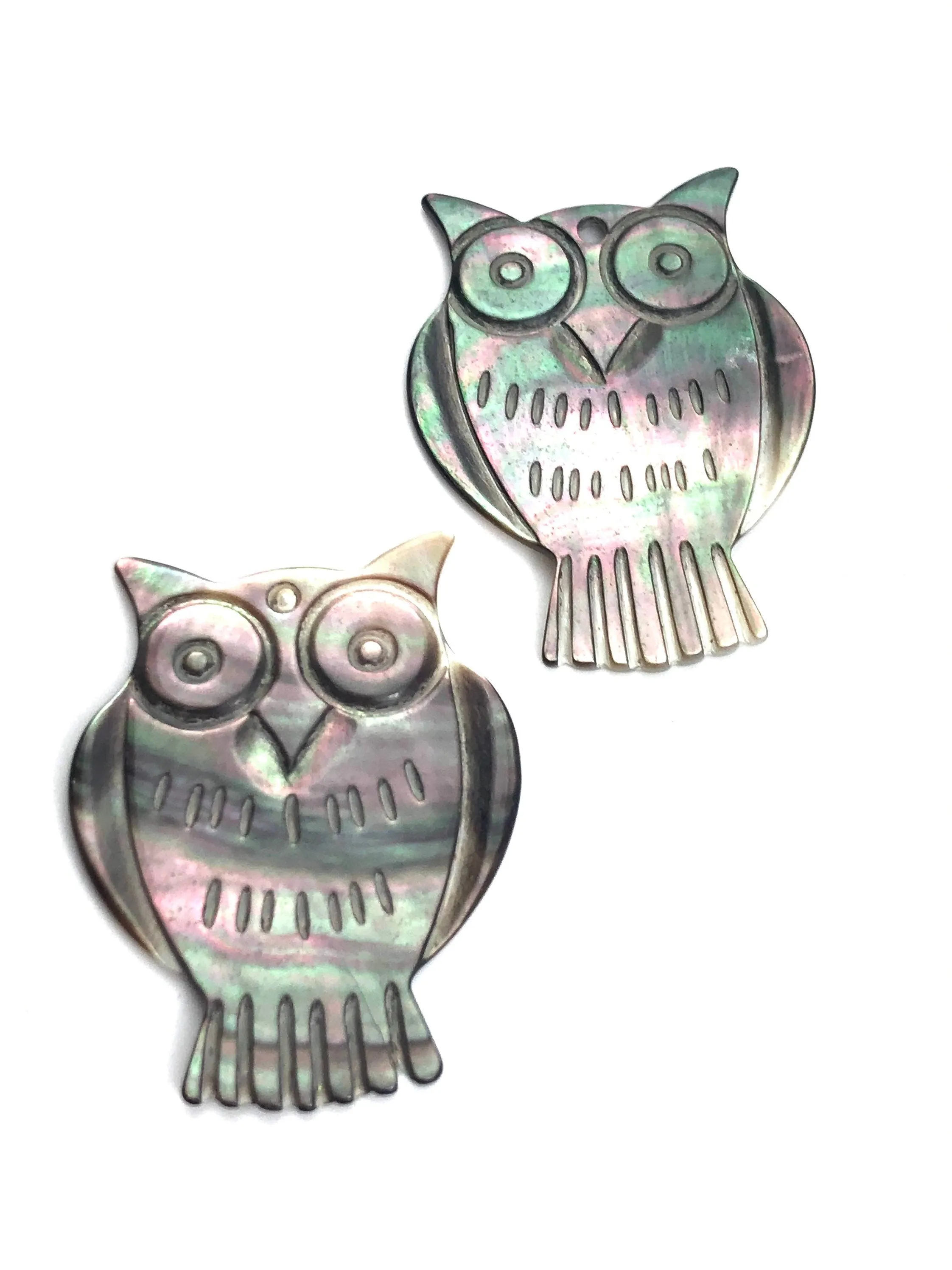 Black Tahitian Mother Of Pearl Owl Sku#M331
