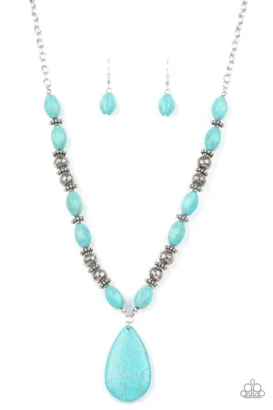 Blazing Saddles Blue Paparazzi Necklace