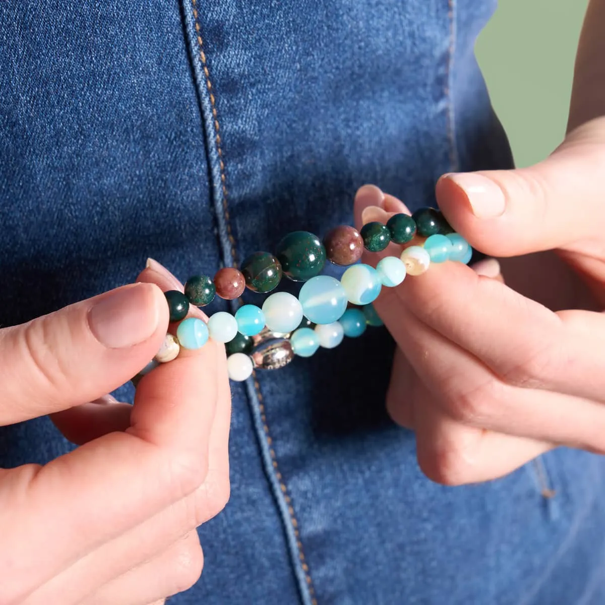 Bloodstone | .925 Sterling Silver | Gemstone Cascade Bracelet