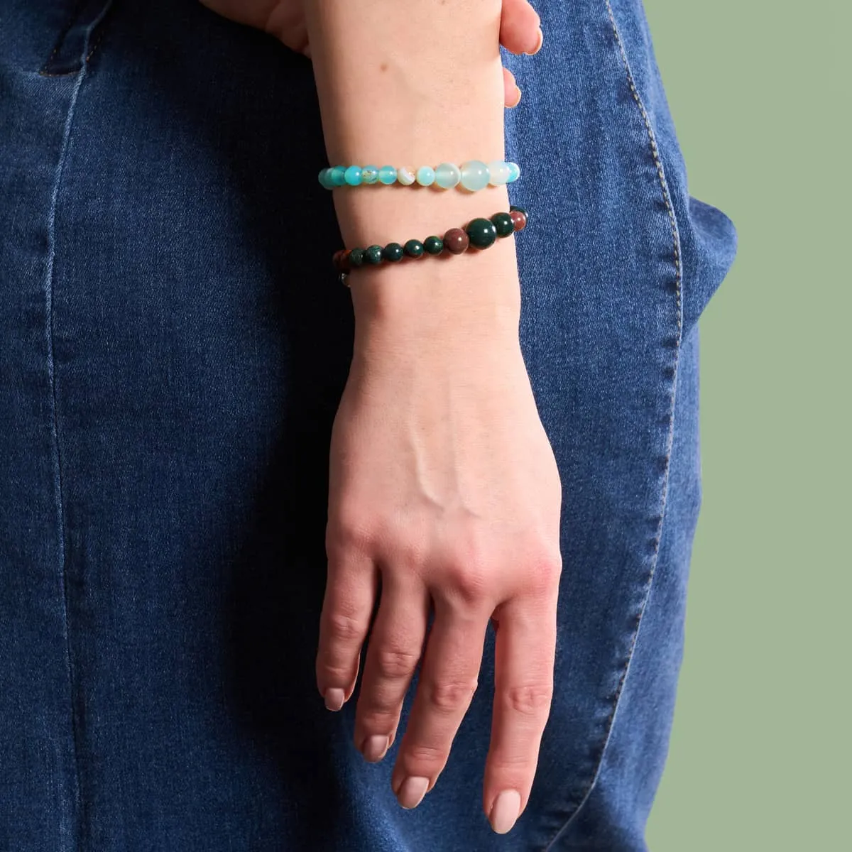 Bloodstone | .925 Sterling Silver | Gemstone Cascade Bracelet