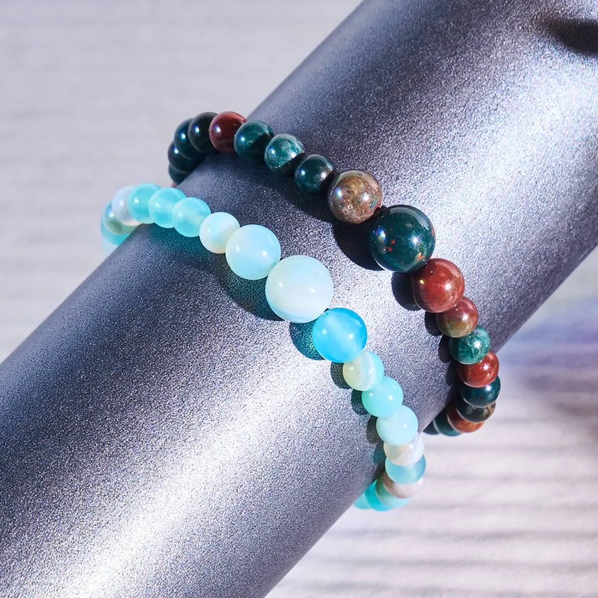 Bloodstone | .925 Sterling Silver | Gemstone Cascade Bracelet