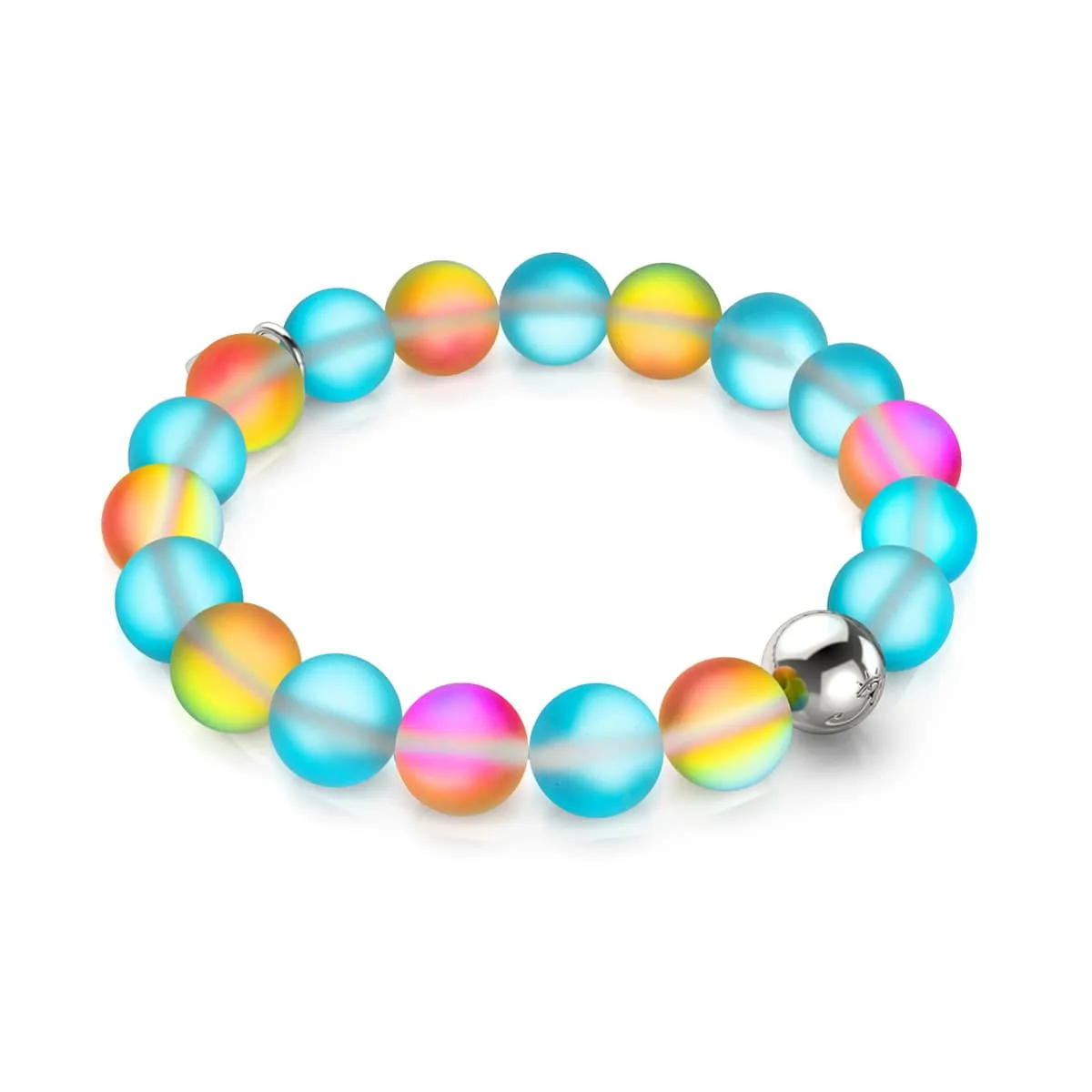 Blue Lemonade | Silver | Mermaid Glass Statement Bracelet