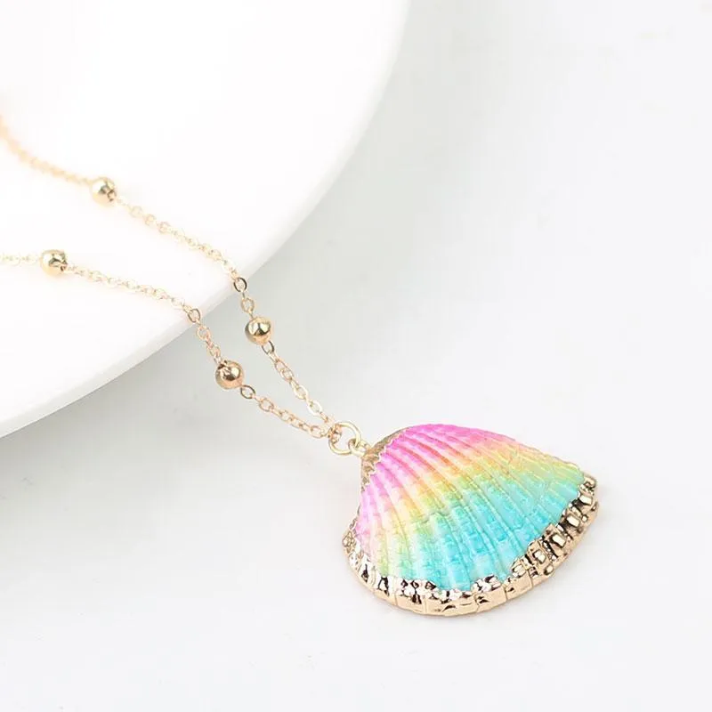 Boho Conch Shell Necklace Shell Gold Shell Chain Necklace Women Seashell Choker Necklace Pendants Jewelry Bohemian Female