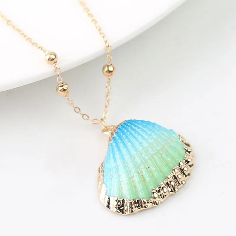 Boho Conch Shell Necklace Shell Gold Shell Chain Necklace Women Seashell Choker Necklace Pendants Jewelry Bohemian Female