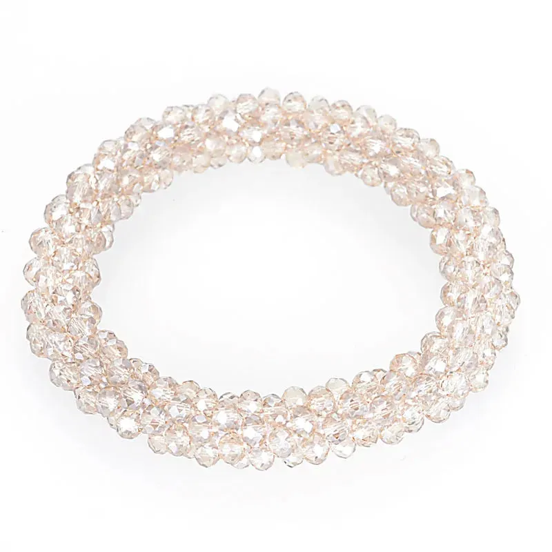 Boho Crystal Elastic Bracelets Bangles For Women Kristal Vintage Stretch Bohemian Hair Band Femme Multi-function Jewelry
