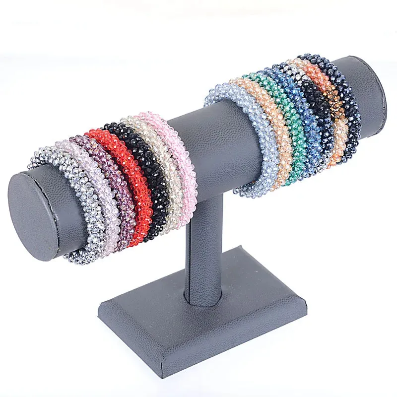 Boho Crystal Elastic Bracelets Bangles For Women Kristal Vintage Stretch Bohemian Hair Band Femme Multi-function Jewelry