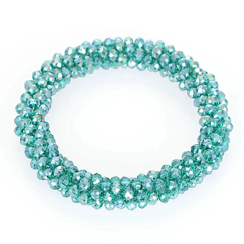 Boho Crystal Elastic Bracelets Bangles For Women Kristal Vintage Stretch Bohemian Hair Band Femme Multi-function Jewelry