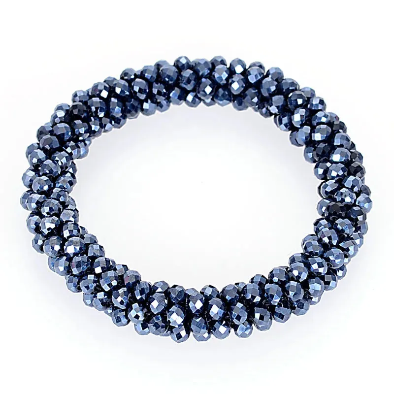 Boho Crystal Elastic Bracelets Bangles For Women Kristal Vintage Stretch Bohemian Hair Band Femme Multi-function Jewelry