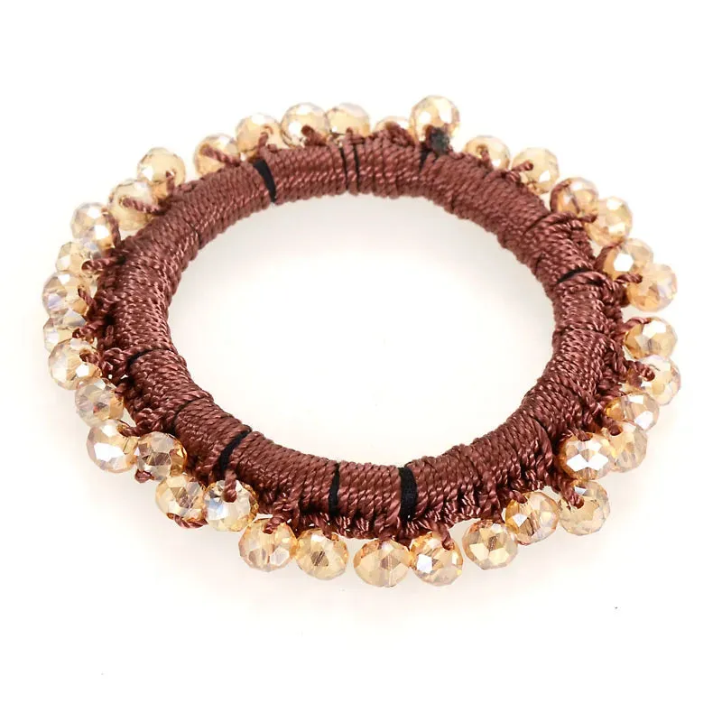 Boho Crystal Elastic Bracelets Bangles For Women Kristal Vintage Stretch Bohemian Hair Band Femme Multi-function Jewelry