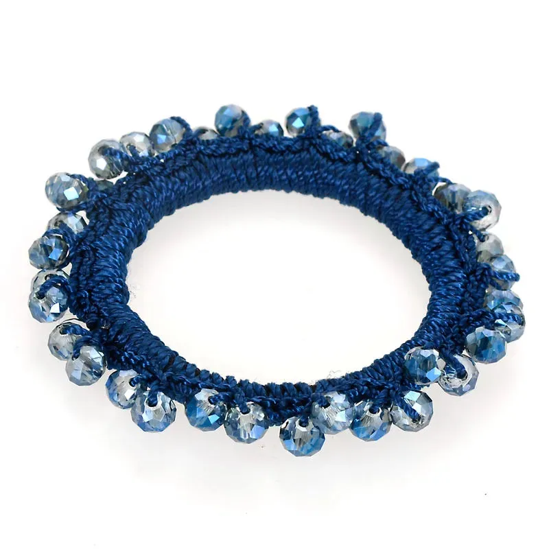 Boho Crystal Elastic Bracelets Bangles For Women Kristal Vintage Stretch Bohemian Hair Band Femme Multi-function Jewelry
