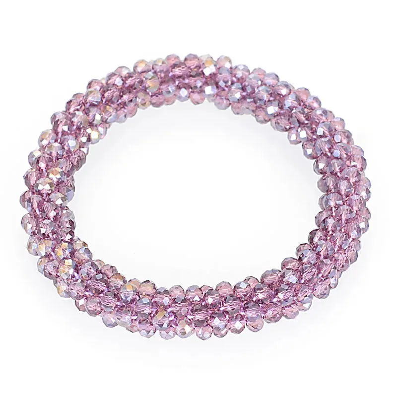 Boho Crystal Elastic Bracelets Bangles For Women Kristal Vintage Stretch Bohemian Hair Band Femme Multi-function Jewelry