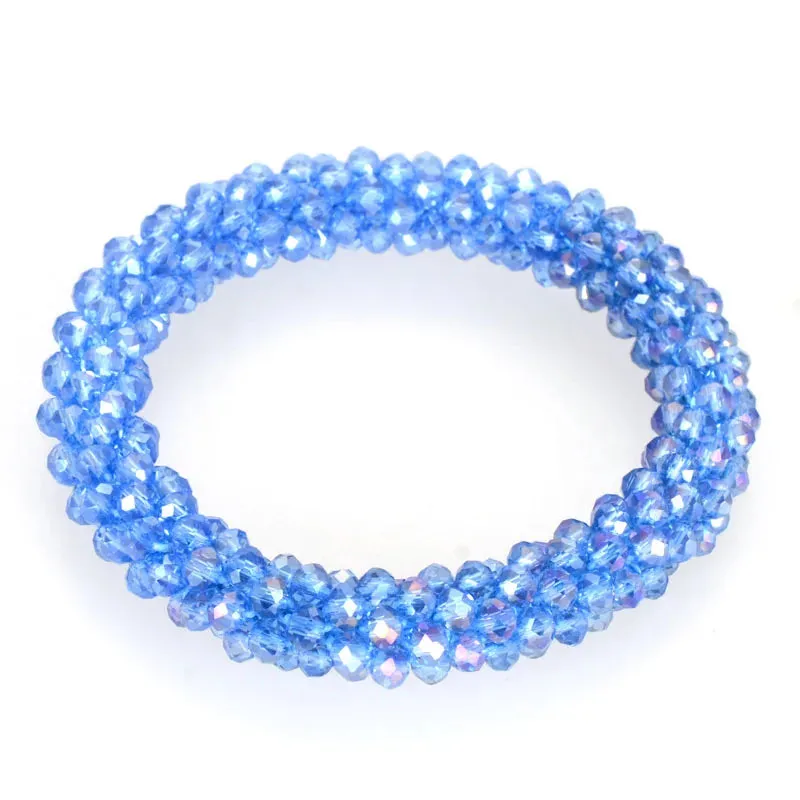 Boho Crystal Elastic Bracelets Bangles For Women Kristal Vintage Stretch Bohemian Hair Band Femme Multi-function Jewelry