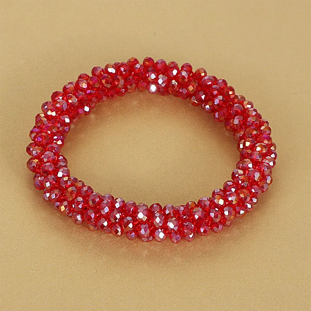 Boho Crystal Elastic Bracelets Bangles For Women Kristal Vintage Stretch Bohemian Hair Band Femme Multi-function Jewelry